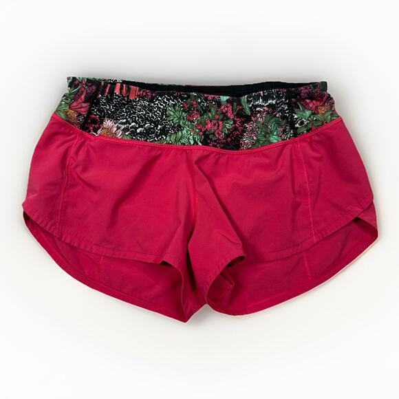 Lululemon Speed Up Short 2.5" Fuchsia Pink / Zen Garden Women’s Size 4 - Picture 1 of 7